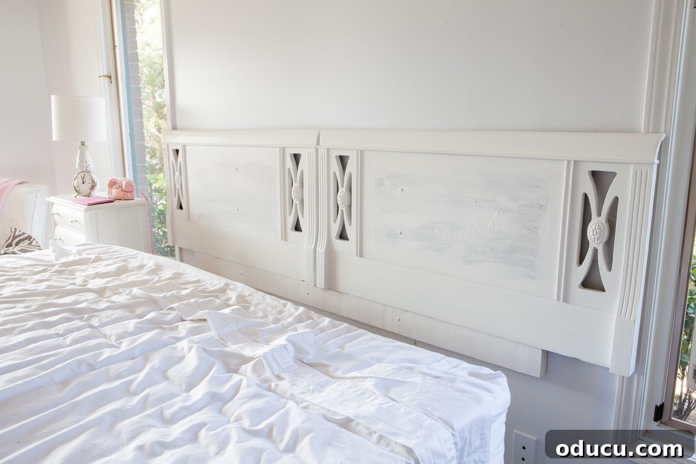 Upcycled Cushioned Headboard 5 Instructions on how to securely hang a DIY headboard