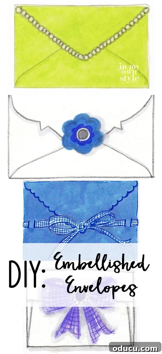 Transform Your Cash and Gift Card Presents 2 Embellished Envelopes: Perfect for Mother's Day, a Wedding or Graduation Gift.