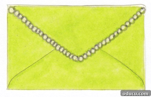 Green-beaded Beaded Edge Envelope