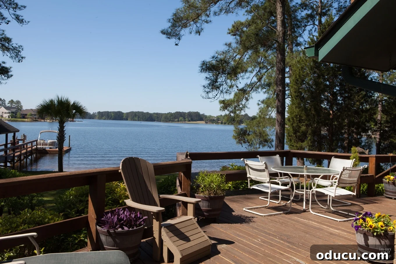 My Home's Exterior: A Palette of Pride 2 Lake Murray View from a Teal Green Deck