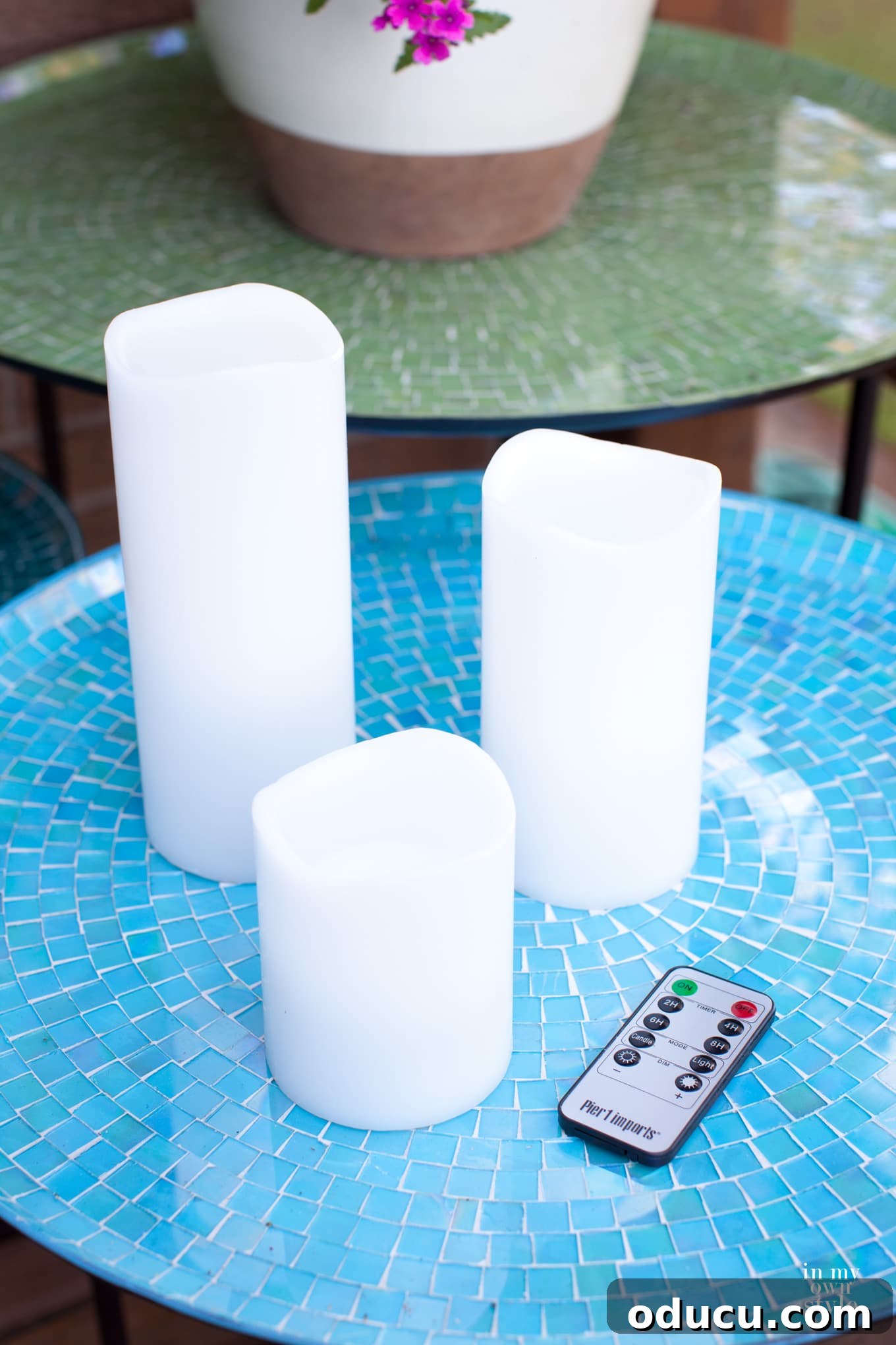 My Home's Exterior: A Palette of Pride 7 LED Candles with Timer for Outdoor Wall Lantern