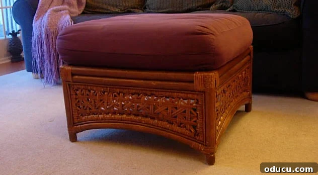 Old ottoman Simple slipcover for an ottoman