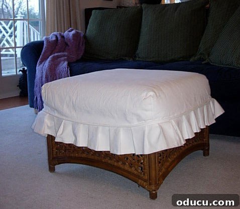 simple-ottoman-slipcover How to make a simple slipcover