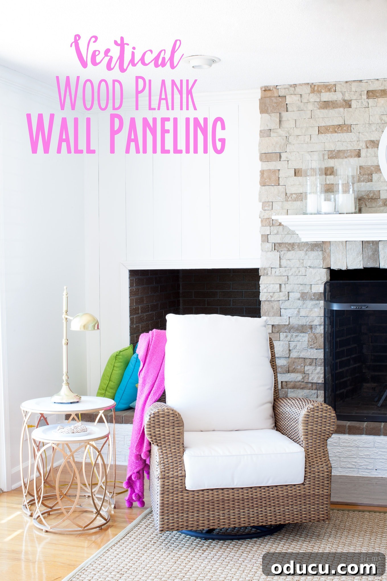 Elevated Vertical Plank Walls 11 Creative vertical wood plank wall paneling for a taller room appearance, featuring DIY tips