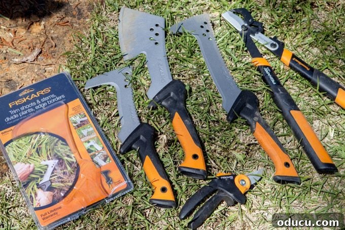 Charming Paver Paths Made Easy 4 Fiskars hand tools essential for outdoor yard care projects
