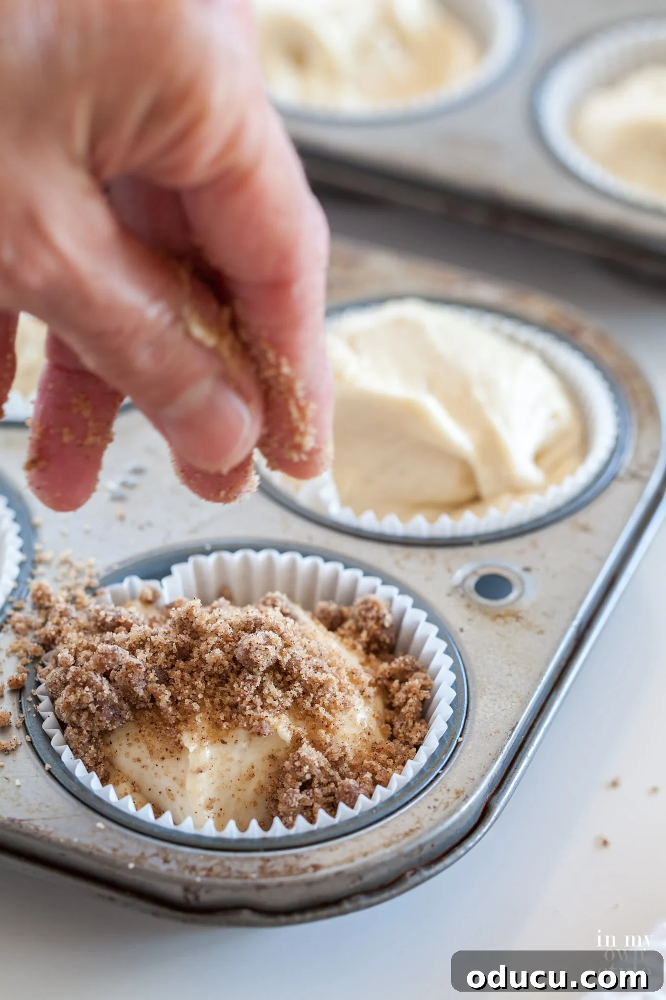 Heavenly Cinnamon Crumb Cupcakes 6 Cinnamon crumb topped cupcakes