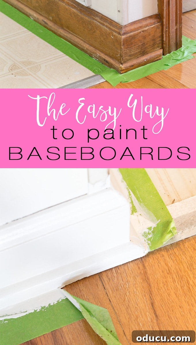 Home improvement painting tip: Easy and fast way to paint baseboards and molding