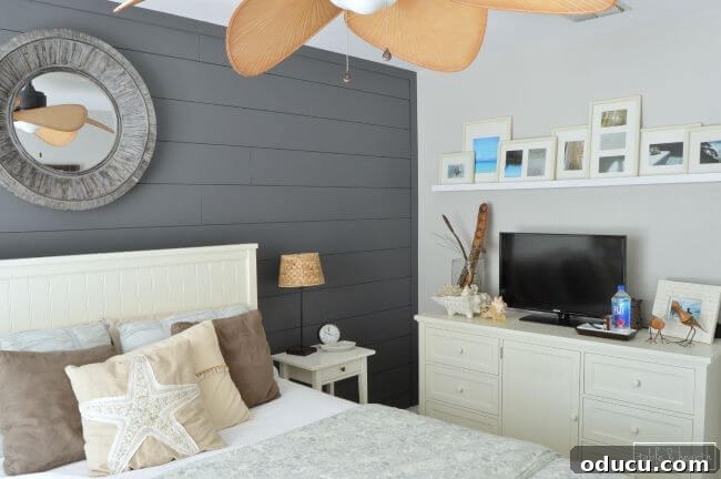 Effortless Shiplap Wood Wall Installation 5 Dark painted shiplap wall