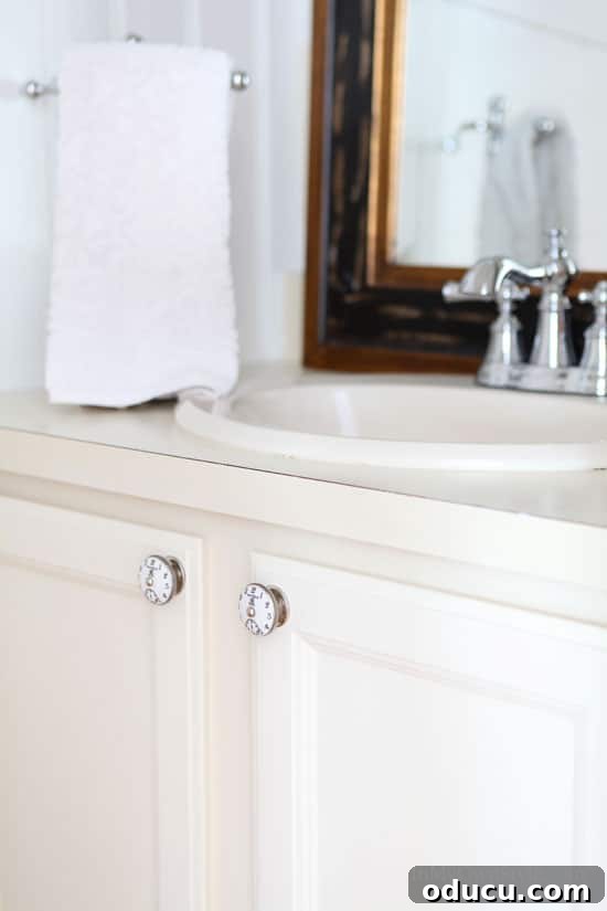 Stop the Wobble: How to Secure Inexpensive Cabinet Knobs 6 Cabinet knob installation tip for bathroom vanity