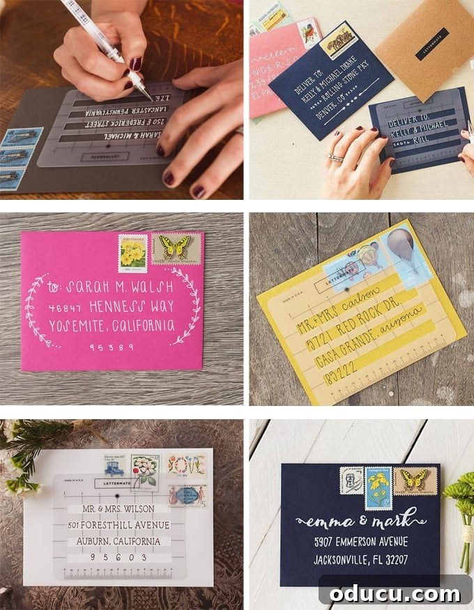 Distinctive Envelopes for Personal Correspondence 7 The-Lettermate, an envelope addressing guide for perfect penmanship