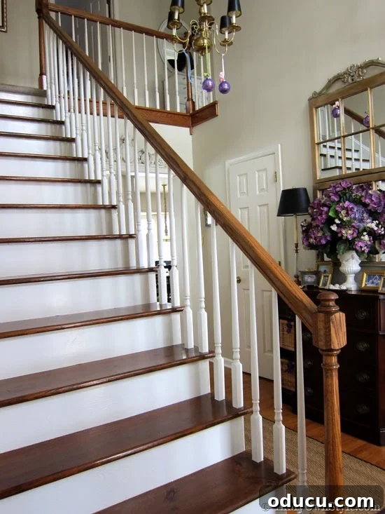 DIY Stair Riser Transformation 11 Staircase makeover after