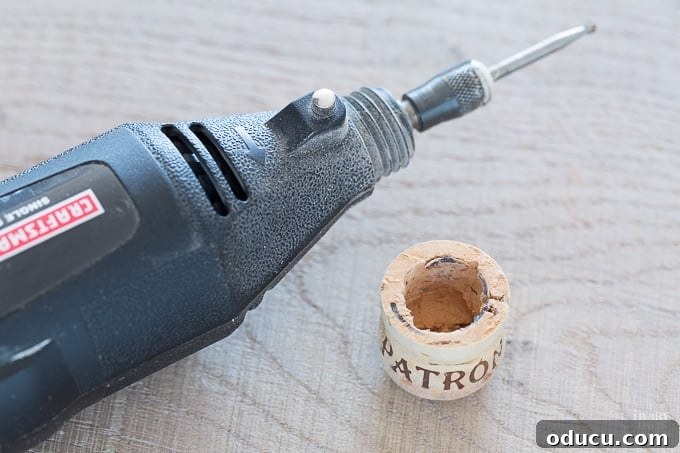 Doorknob Bottle Alchemy 8 Using a rotary drill to make a doorknob into a bottle stopper