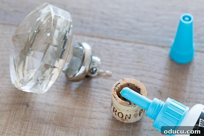 Doorknob Bottle Alchemy 9 Doorknob repurposed into a Patron bottle stopper