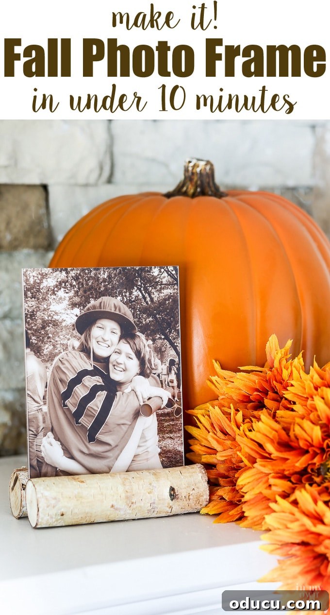 fall-photo-frame DIY using tree branches