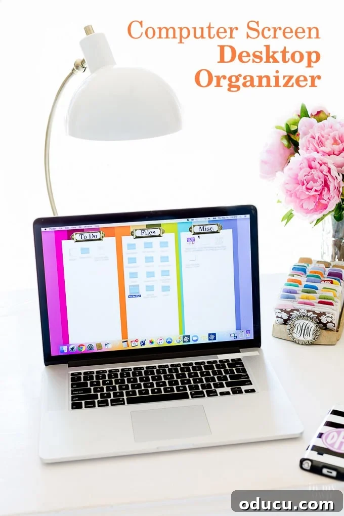 Your Free Organized Desktop 2 Computer screen desktop organizer download. Instead of using a favorite photo for your computer's background screen image, download this free desktop background screen to help you keep your computer's folders and files organized and easy to find.