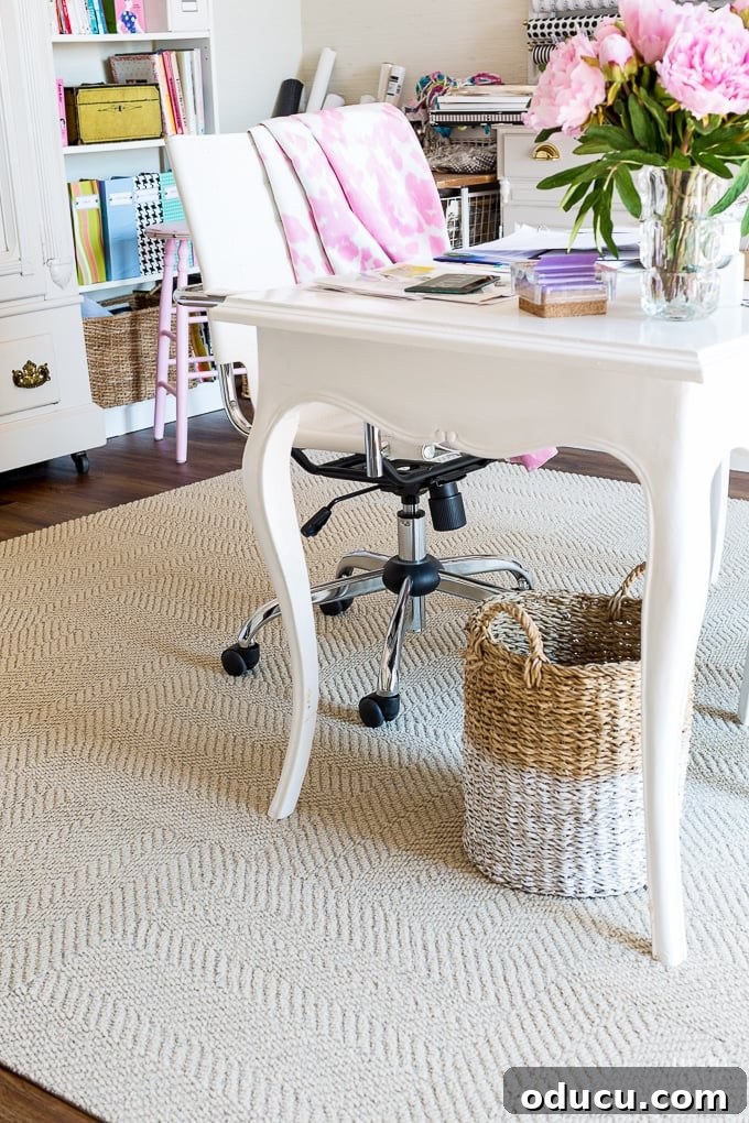FLORing My Studioffice 11 FLOR area rug in home office, showcasing the newly installed modular rug