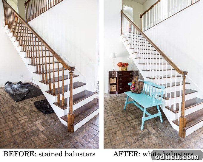 Revamp Your Stairs: Flawless Spindle Painting Made Simple 11 How to stain staircase balusters
