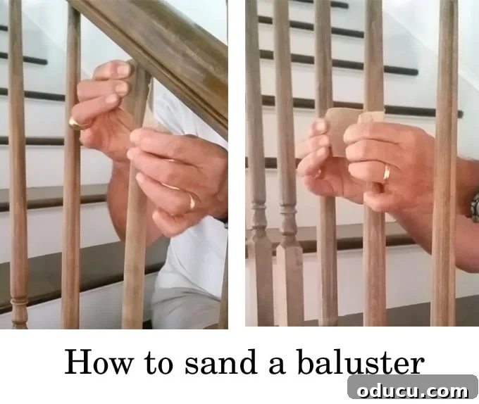 Revamp Your Stairs: Flawless Spindle Painting Made Simple 9 How to sand and paint staircase balusters