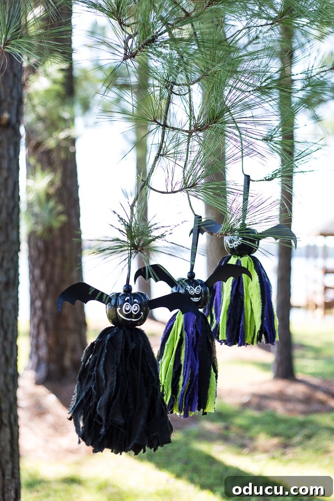 Wicked Whimsy: Pumpkin Bat Tassel Decor 5 Halloween bat tassels