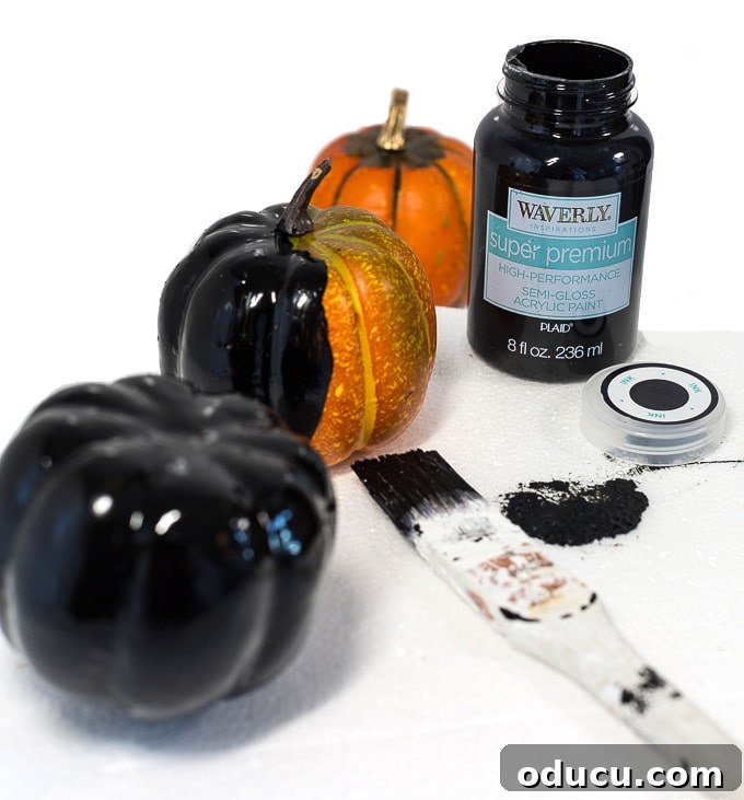 Wicked Whimsy: Pumpkin Bat Tassel Decor 6 What paint to use to paint a pumpkin for Halloween decorating
