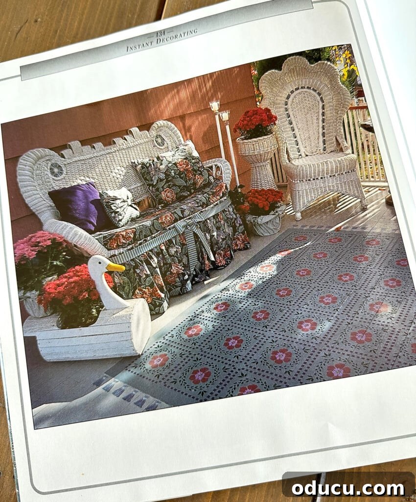 The Art of Stenciling a Rug onto Your Floor 2 Painting a rug on an exterior porch floor, showcasing creative outdoor decor