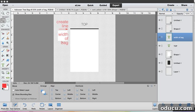 Spooktacularly Sweet Halloween Candy Pouches 5 Illustrative guide on how to print on paper bags using a homemade template