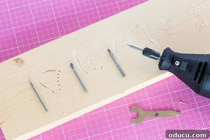Artisan Rustic Monogram Wood Decor 12 dremel-drill-bit-needed-to-carve-a-monogram-into-wood