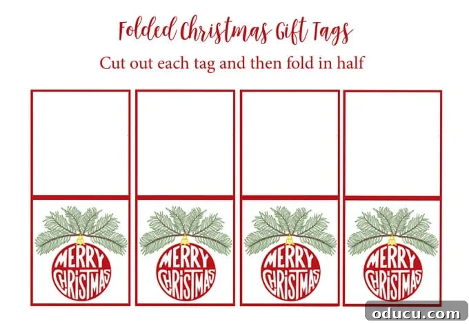 Christmas Free Printable Tent Style Gift Tags
