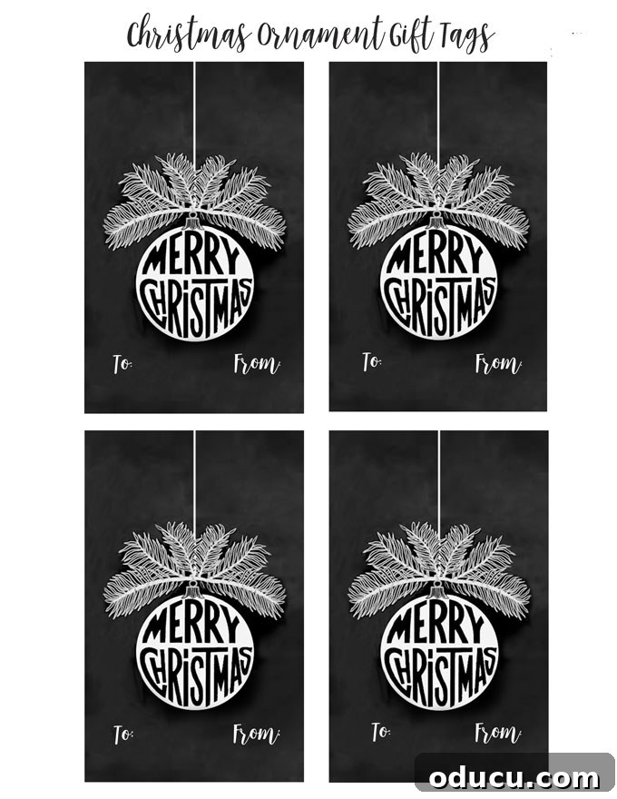 Christmas Chalkboard Gift Tags Free Printable