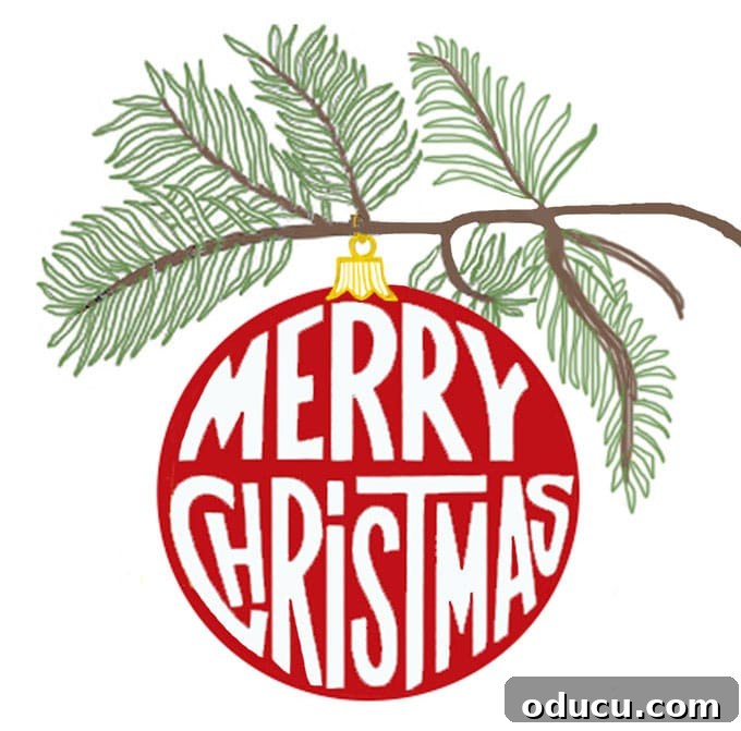 Close-up of Christmas Ornament Printable for Framing