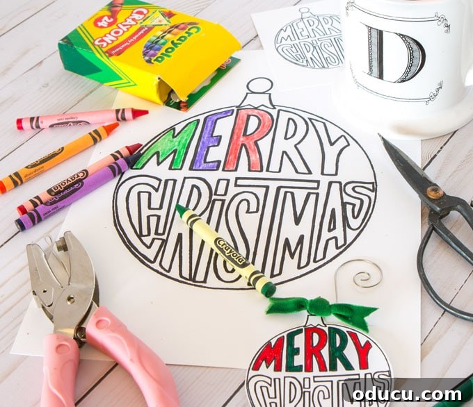 Christmas Ornament Coloring Book Page Printable