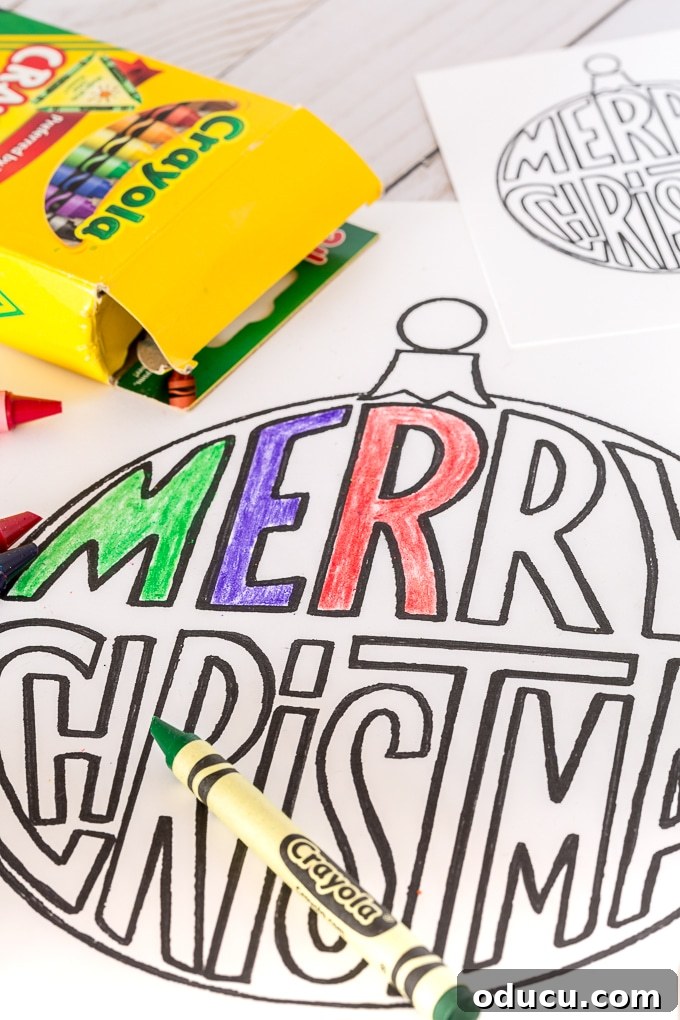 Christmas Ornament Free Printable Coloring Book Design