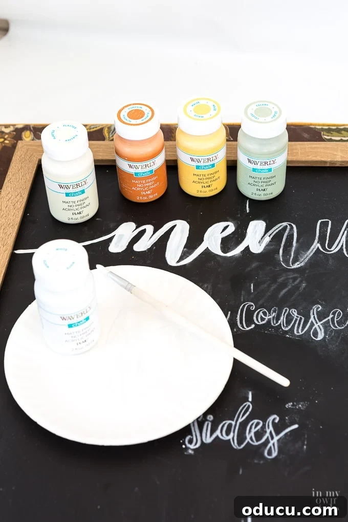 Upholstered Frame Message Board 22 thanksgiving-diy-painted-chalkboard-menu