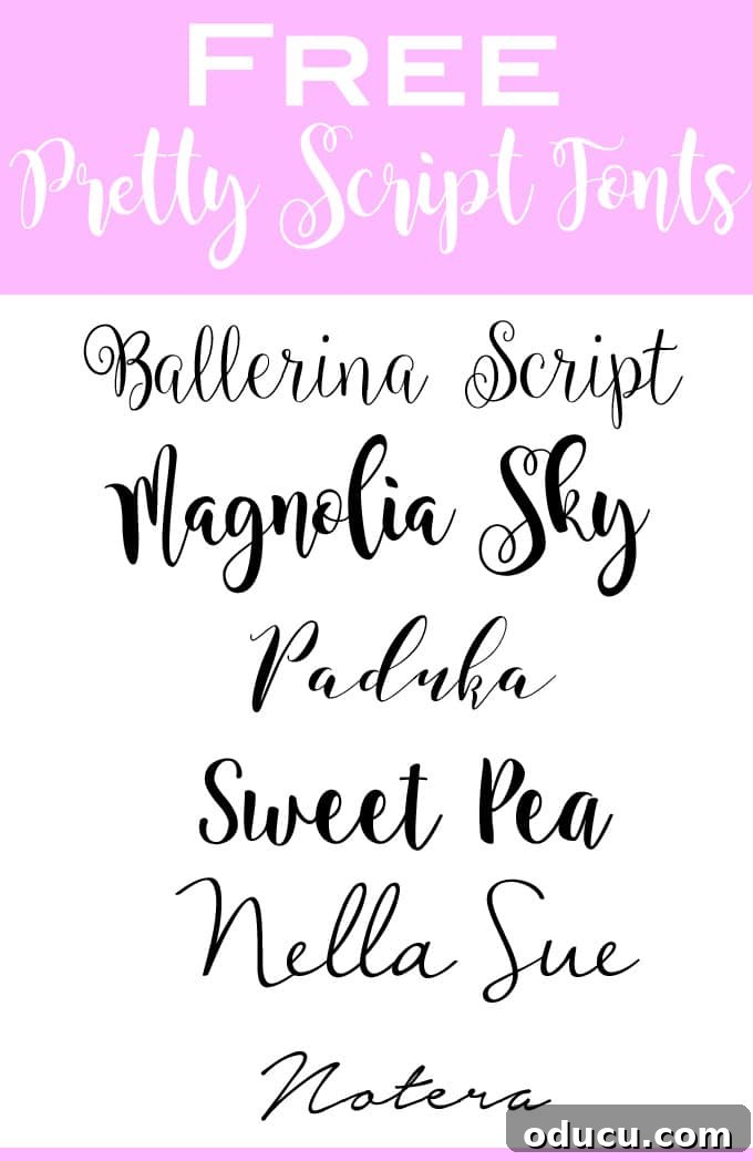 Elegant Handwritten Place Cards 13 Collection of Free Pretty Handwriting Fonts for DIY projects
