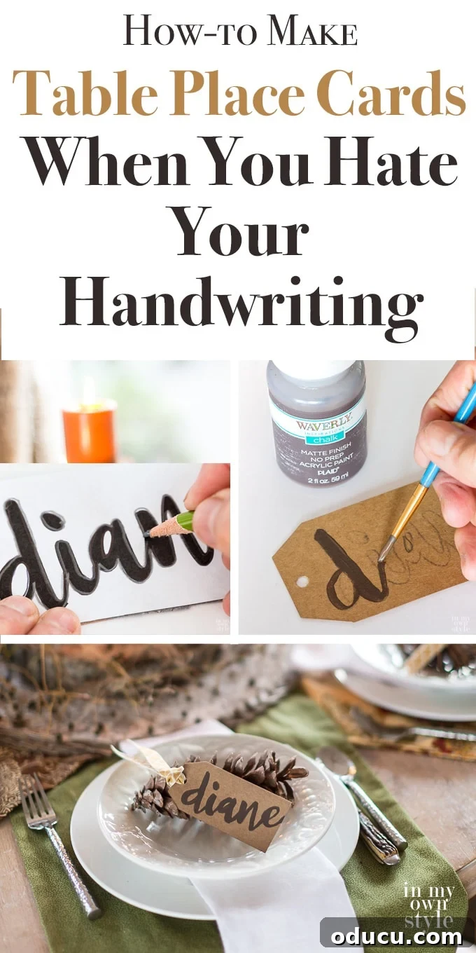 Elegant Handwritten Place Cards 14 How to make table place cards and more printed items like labels and gift tags when you dislike your handwriting.
