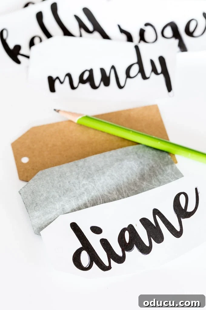 Elegant Handwritten Place Cards 7 How to create a place card using pretty script handwriting
