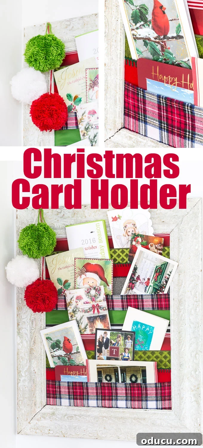 Fast & Festive Christmas Card Holder: Make It Tonight! 17 DIY Christmas card holder to display holiday cards all season long. Christmas decorating ideas and crafts.