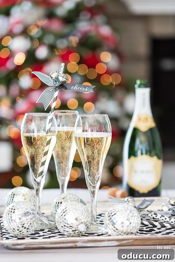 Ring in the New Year with Sparkling Cocktail Stirrers 2 New Years Eve Cocktail Stirrers to make