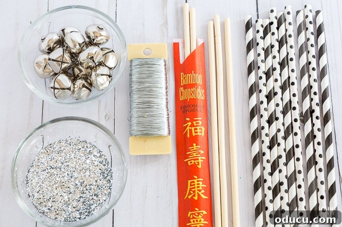 Ring in the New Year with Sparkling Cocktail Stirrers 12 Festive New Year's Drink Stirrers