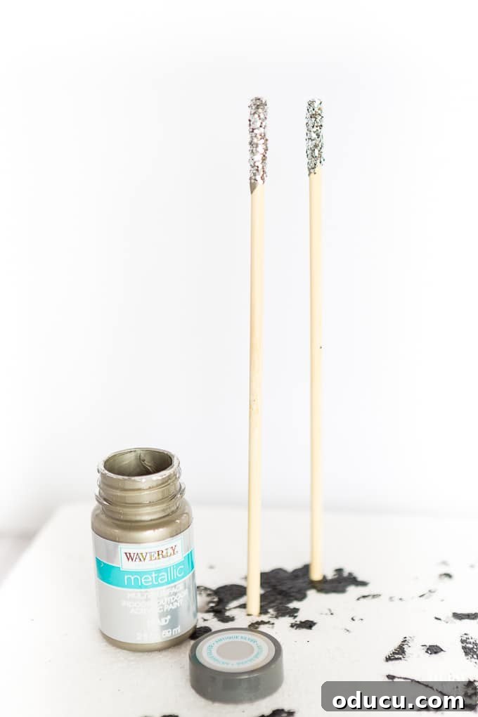 Ring in the New Year with Sparkling Cocktail Stirrers 15 Glittered Chopstick Tips for Stirrers