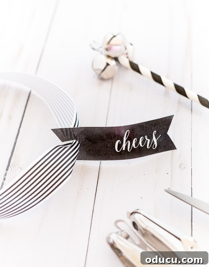 Ring in the New Year with Sparkling Cocktail Stirrers 22 Cutting Mini Banners