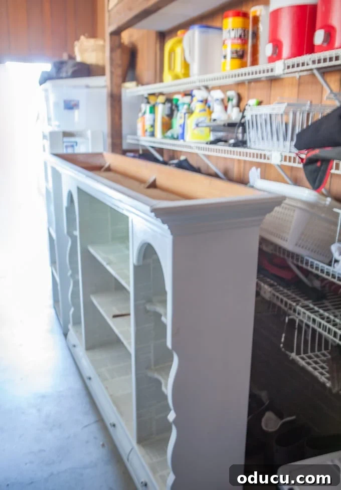 Lake House Living A DIY First Year 18 Creative furniture repurposing idea for a dining room hutch