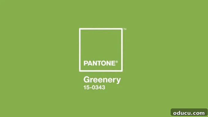 Cozy Winter Interiors: Cultivate Calm and Rejuvenation 6 Pantone Greenery color swatch as winter decor inspiration