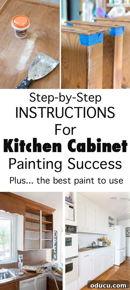 Step by step instructions for Kitchen Cabinet painting success, plus what is the best paint to use. This is the kitchen cabinet how to post you have been looking for. It covers everything you need to know to paint your kitchen cabinets so the paint finish will last for years. Painting kitchen cabinets white. Tips and tricks as well as do and dont's.