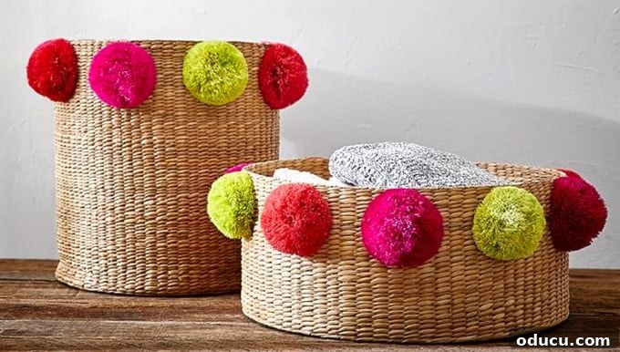 My Signature Pom Pom Basket 2 Colorful DIY Pom Pom Basket for stylish home storage