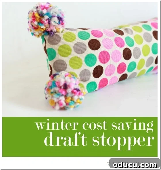 My Signature Pom Pom Basket 18 DIY Pom Pom Door Draft Stopper for winter insulation