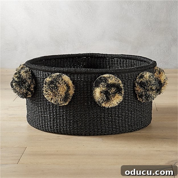 My Signature Pom Pom Basket 3 Inspired Cb2 button pom pom basket design