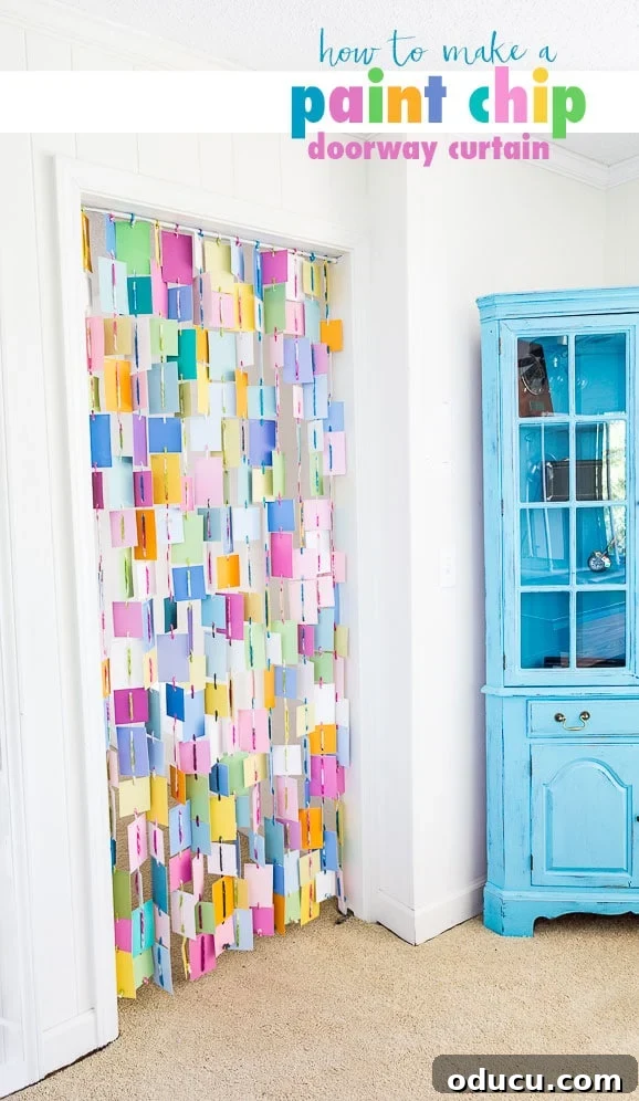 My Signature Pom Pom Basket 21 DIY Paint Chip Doorway Curtain using yarn