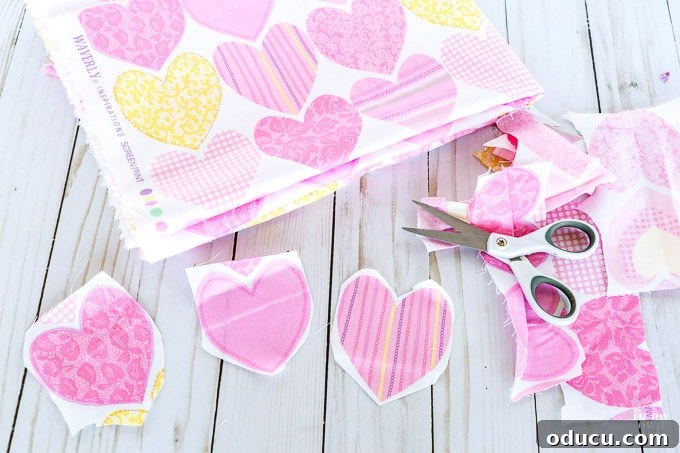 Valentine's Day Triple Vase Tray 13 Valentine's Day fabric with heart patterns for crafting