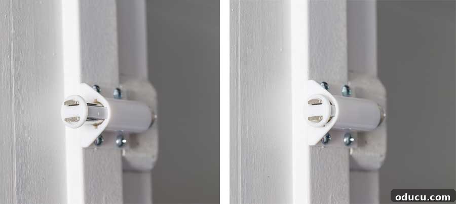 Transform Your Staircase into a Secret Storage Haven 26 How a magnetic touch latch works to open and close a door without the need for a doorknob or pull.